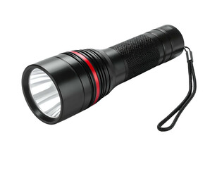 Black Flashlight with Red Accent Detail.