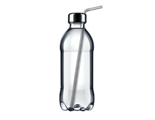 Reusable Clear Plastic Water Bottle with Straw.
