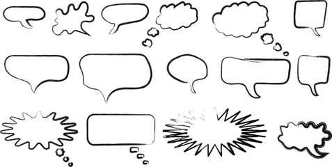 Fototapeta premium A collection of various comic book style speech bubbles and thought clouds