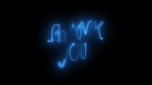 Thank You text with lightning energy sparks on transfer background