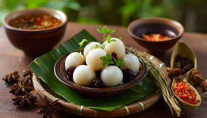 Thai snack featuring sweet tapioca pork dumpling balls, highlighting traditional ingredients and cultural significance