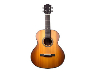 Obraz premium Acoustic Guitar with Light Brown Body.