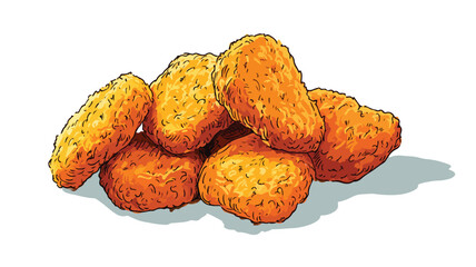 Cartoon Style Chicken Nugget Clipart Vector Illustration for Design Projects