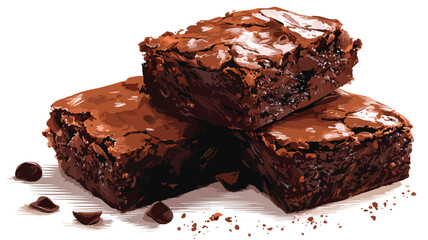 Chocolate Brownies Clipart Vector Art and Illustration