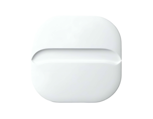 White Wireless Earbuds Case Closeup View.