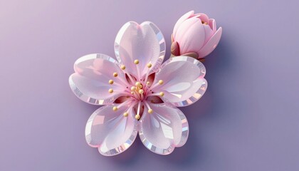 Fototapeta premium Soft Crystal Peach Blossom Art for Elegant Decor and Design