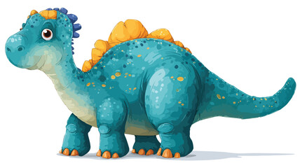 Naklejka premium Cute Cartoon Funny Dinosaur Isolated on White Background Vector Illustration