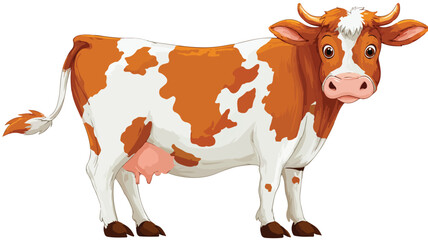 Adorable Cartoon Cow Vector Illustration for Children's Designs and Farming Concepts
