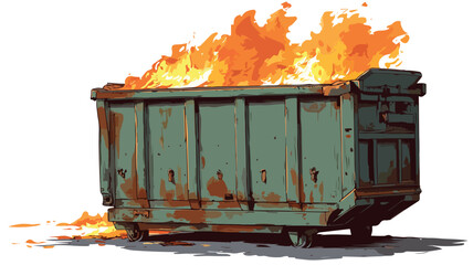 Professional Dumpster Fire Clipart Vector Art & Illustration