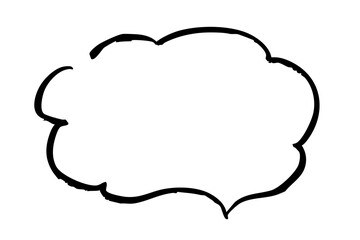 Fototapeta premium ビジネス資料で使いやすい吹き出しフレーム 説明・注釈・コメント向けモノクロ手描きテキスト枠