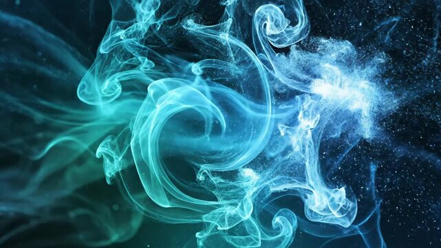 Abstract swirling light forms with blue tones for creative designs