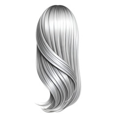 Elegant silver hair flowing gracefully showcasing beautiful strands and texture.