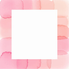 AI generated soft pastel watercolor background with blank square frame JPEG isolated on white background