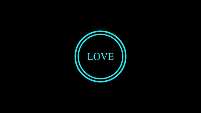 love Sign Indicator Animation on Black Background,with 4k video animation.