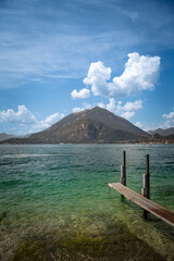 Fototapeta premium Clear Waters and Mountain Landscape at Lake Como from Bellagio, Italy