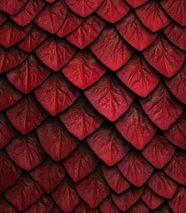 Intricate deep crimson dragon scales forming a seamless and terrifying textured background pattern
