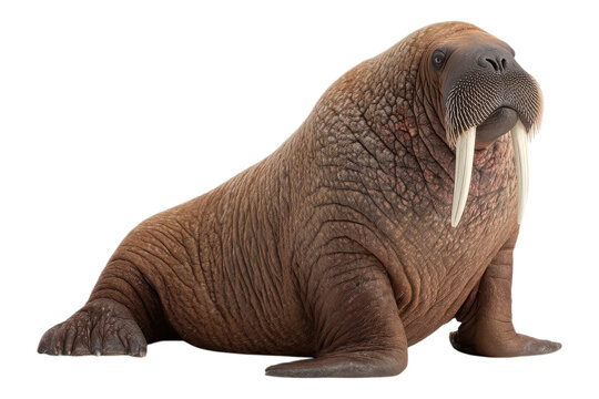Walrus Isolated On Transparent Background For Wildlife And Arctic Animal Concept
