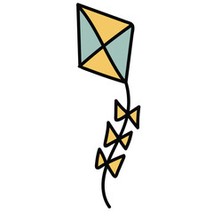 Flying Kite Doodle Illustration