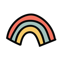 Simple Colorful Rainbow Doodle Icon