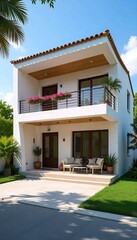 Fototapeta premium modern house with garden