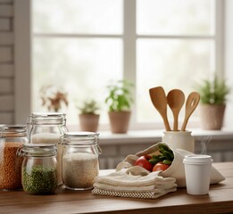 still life with kitchen utensils