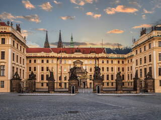PRAGUE, CZECH REPUBLIC - Entrance Gate of the Prague Castle, Czech Republic