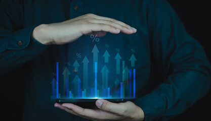 Business Growth Protection and Digital Financial Security Concept.