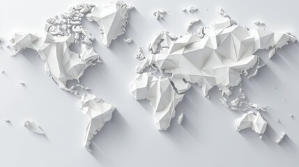 2D world map on a white wall