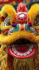 Vibrant Lion Dance Mask for Cultural Celebration