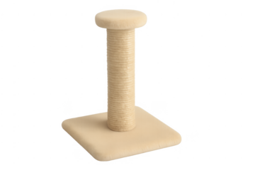 Beige cat scratching post for pet feline care