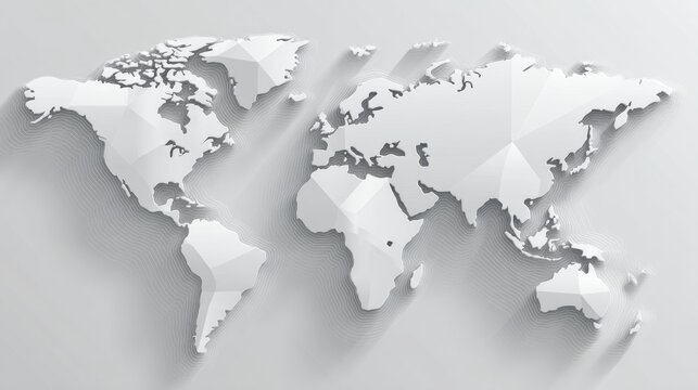 2D world map on a white wall