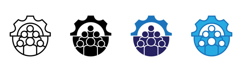 Human Resources Icon Multi Style Vector Illustration