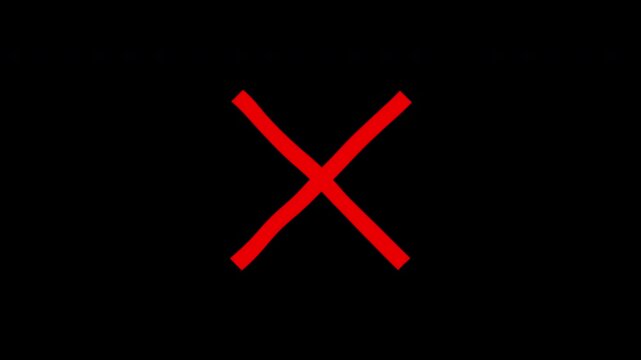 Cross mark error symbol wrong cancel rejection transparent background icon for indicating failure, incorrectness, or a negative outcome in various digital and print applications.