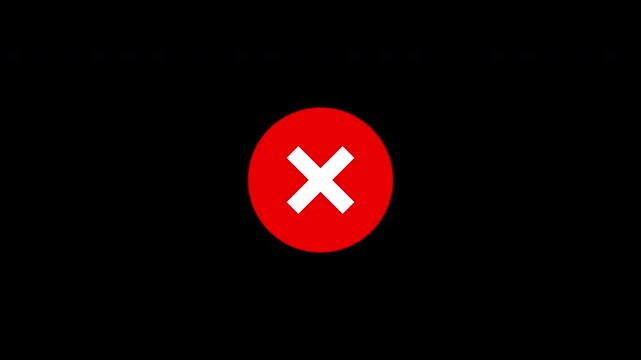 Cross mark error icon symbol delete failure warning alert transparent background useful for indicating incorrect input, system errors, or removal actions in digital interfaces.