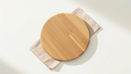 Cutting board on white wooden background 