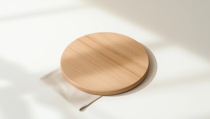 Cutting board on white wooden background 
