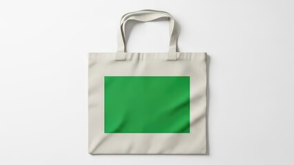 Green chroma key tote bag mockup for apparel design