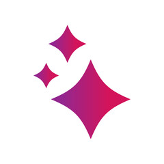 Obraz premium Generative AI star and magic sparkles star logo icon with colorful gradients and flat design, modern artificial intelligence and spark star symbol for creative tools and designs.