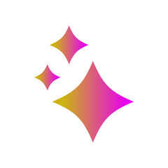 Obraz premium Generative AI star and magic sparkles star logo icon with colorful gradients and flat design, modern artificial intelligence and spark star symbol for creative tools and designs.