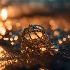 Golden Beads in Soft Focus