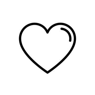 Heart icon in simple outline, flat vector appearance, clean lines, front view, white background &mdash; pseudo