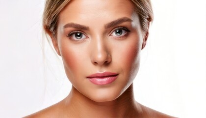 Obraz premium Beautiful Woman with Natural Makeup and Clean Skin.