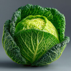Fototapeta premium One green cabbage.