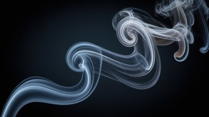 Swirling smoke tendrils in abstract motion with blue glow on dark background for luxury branding