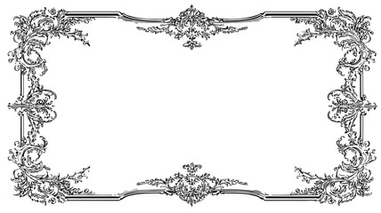 Obraz premium Elegant Classic Wedding Frame with Symmetrical Borders Vector Art