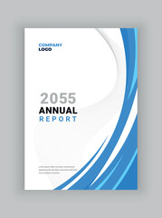 Fototapeta premium Modern Blue Corporate Annual Report Cover Page Template Design