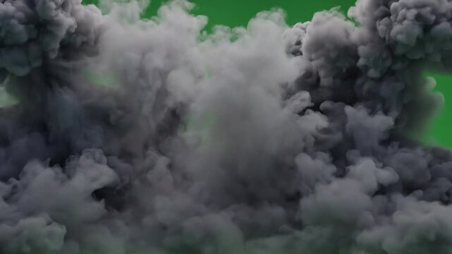 Thick Atmospheric Smoke Overlay on Green Screen