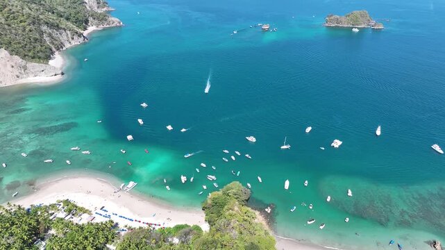 Tropical Tranquility: Capturing the Serene Beauty of Isla Tortuga's Crystal-Clear Waters and Pristine Beaches in Stunning Costa Rica