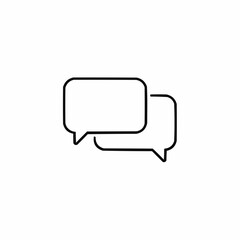 Fototapeta premium A minimalist vector graphic of two overlapping speech bubbles on a white background