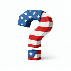 Fototapeta premium Symbol of Inquiry: A striking representation of the United States flag transformed into a query, prompting contemplation and curiosity about its meaning. 